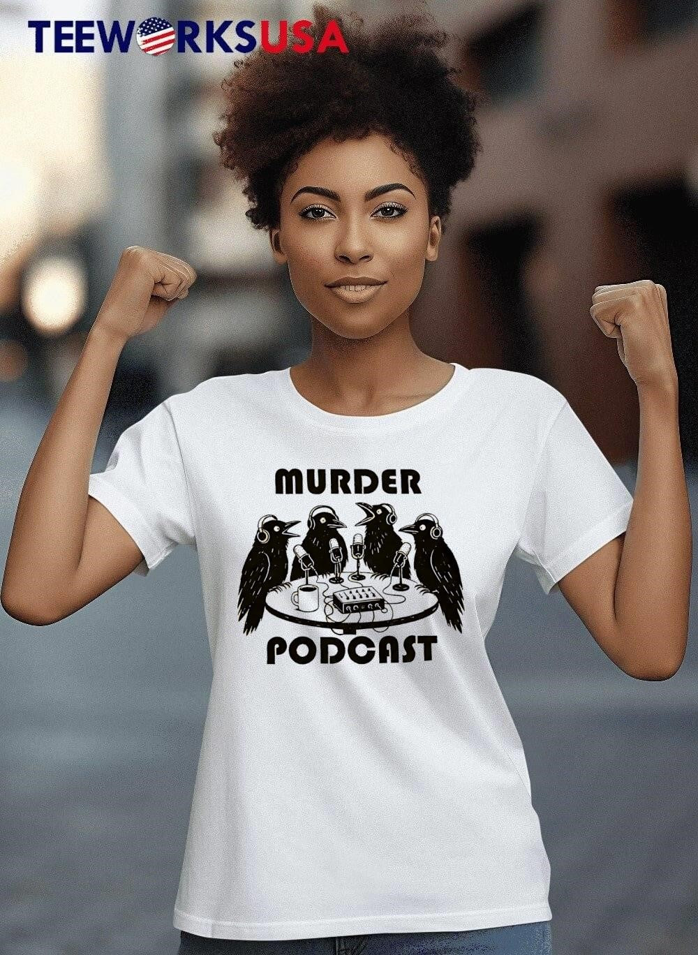 Murder Podcast Four Crows at Table - Adult & Kids T-Shirts, Sweatshirts & Hoodies apparel design preview 6