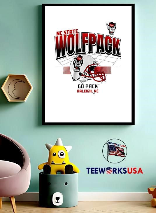 NC State Football Helmet Grid Go Pack raleigh - Adult & Kids T-Shirts, Sweatshirts & Hoodies apparel design preview 3
