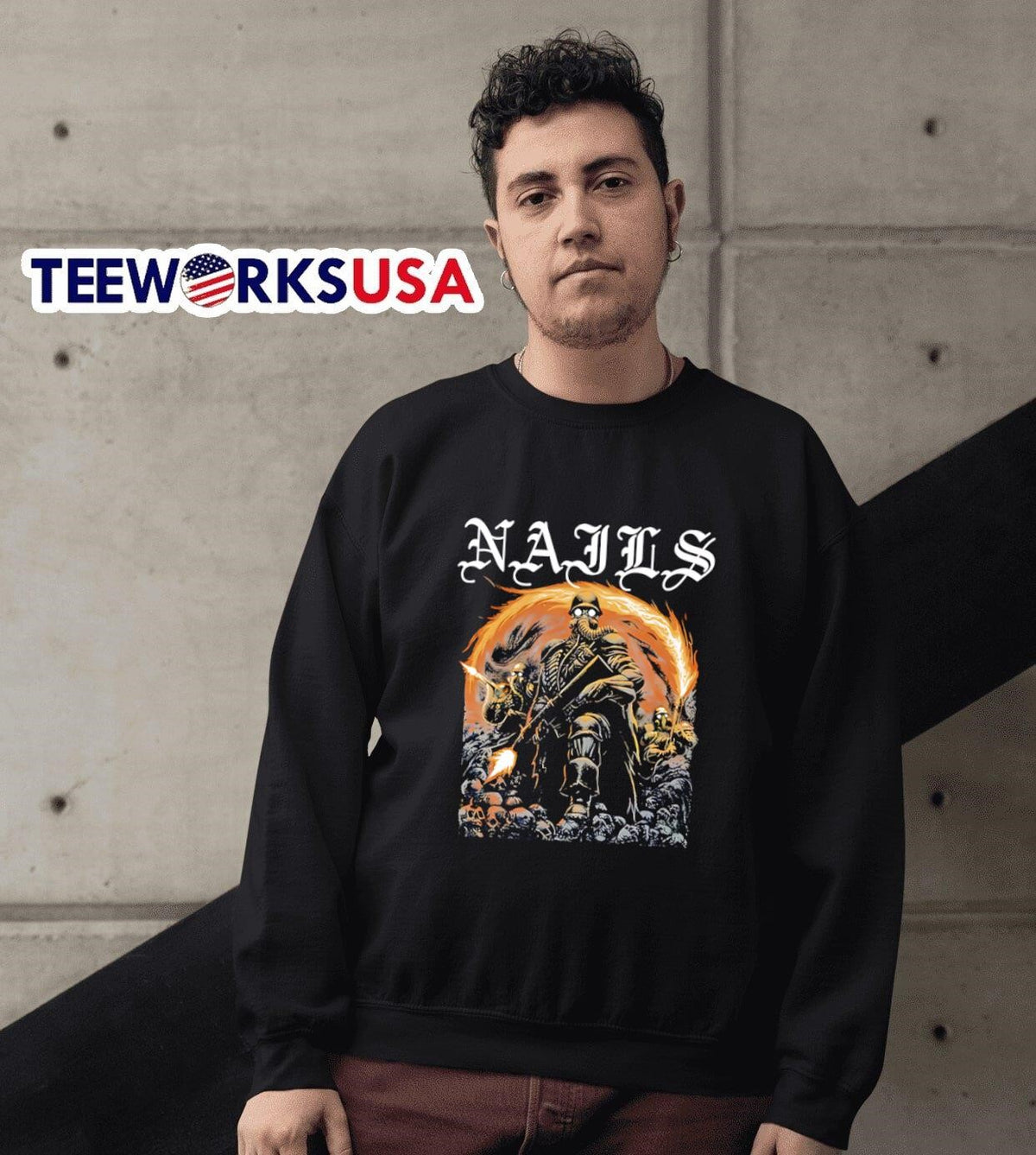 Nails Flamethrower - Adult & Kids T-Shirts, Sweatshirts & Hoodies apparel design preview 6