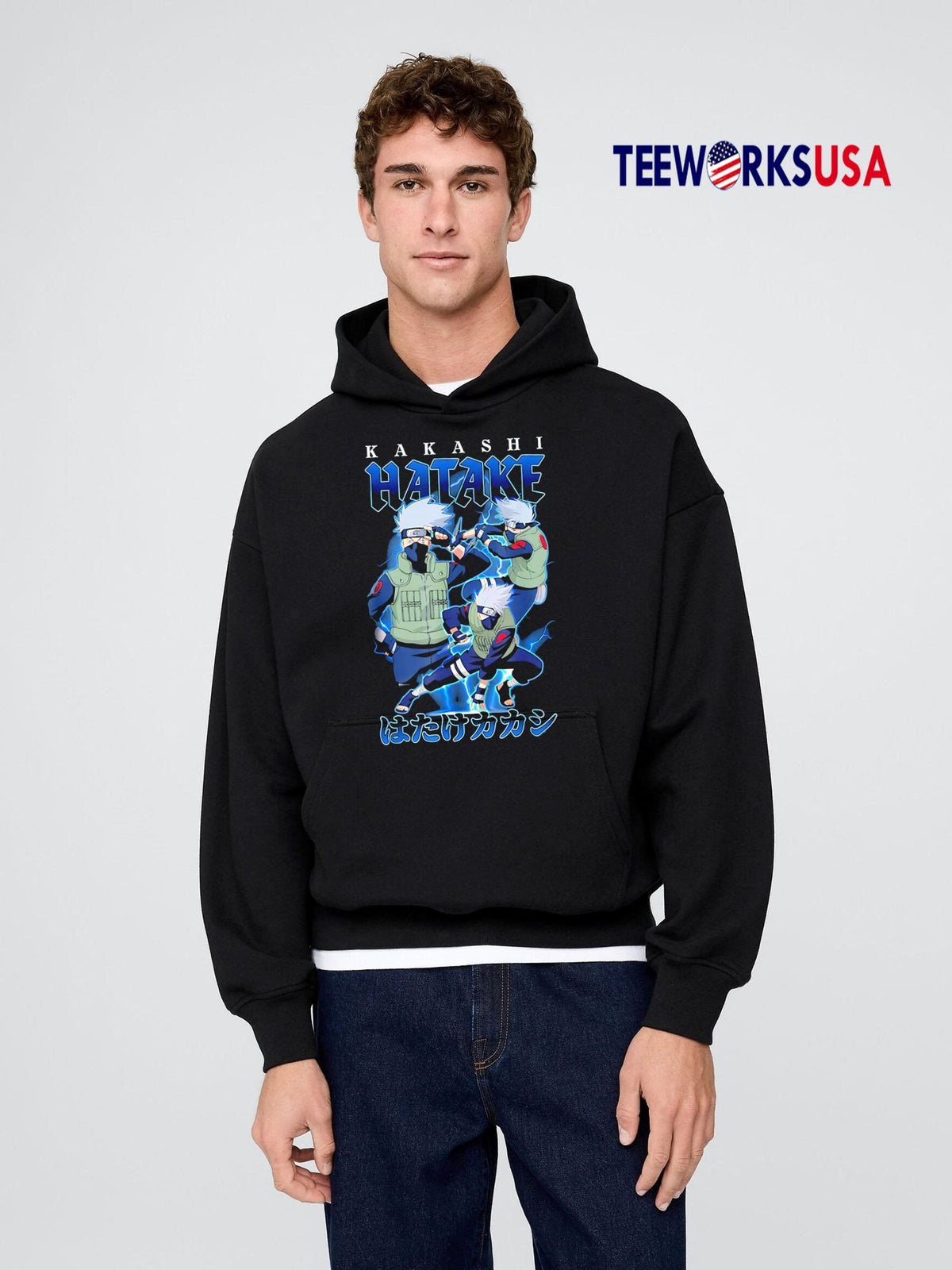 Naruto Shippuden Retro Kakashi Lightning Poses Anime - Adult & Kids T-Shirts, Sweatshirts & Hoodies apparel design preview 2