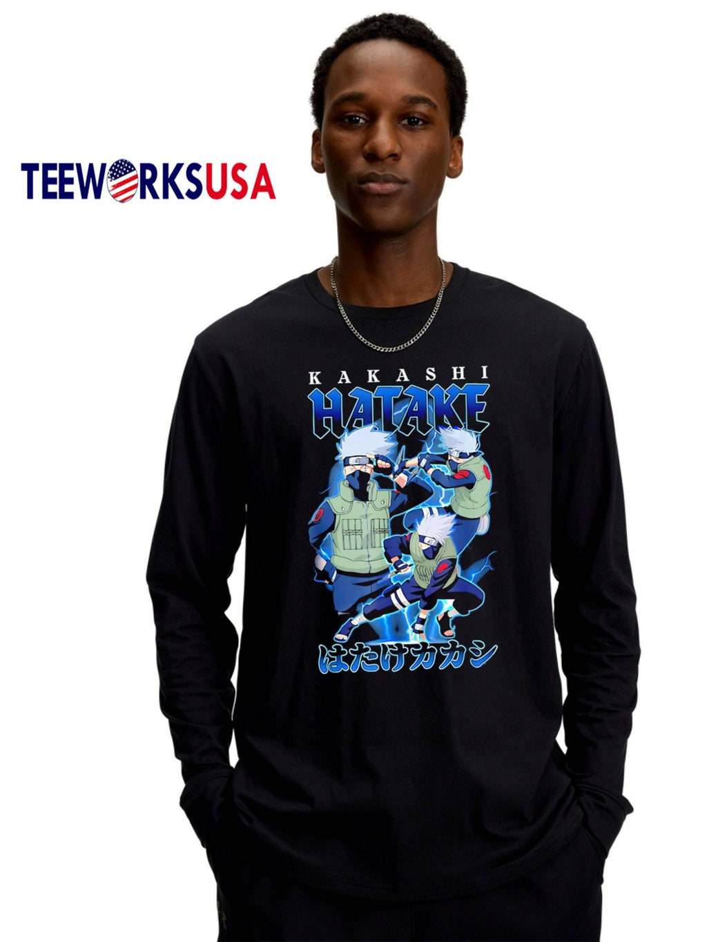 Naruto Shippuden Retro Kakashi Lightning Poses Anime - Adult & Kids T-Shirts, Sweatshirts & Hoodies apparel design preview 4