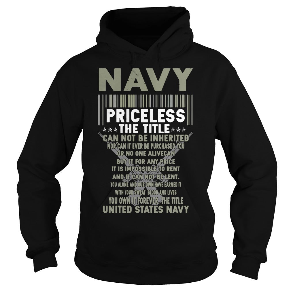 Navy Priceless The Title Cannot Be Inherited - Adult & Kids T-Shirts, Sweatshirts & Hoodies apparel design preview 4