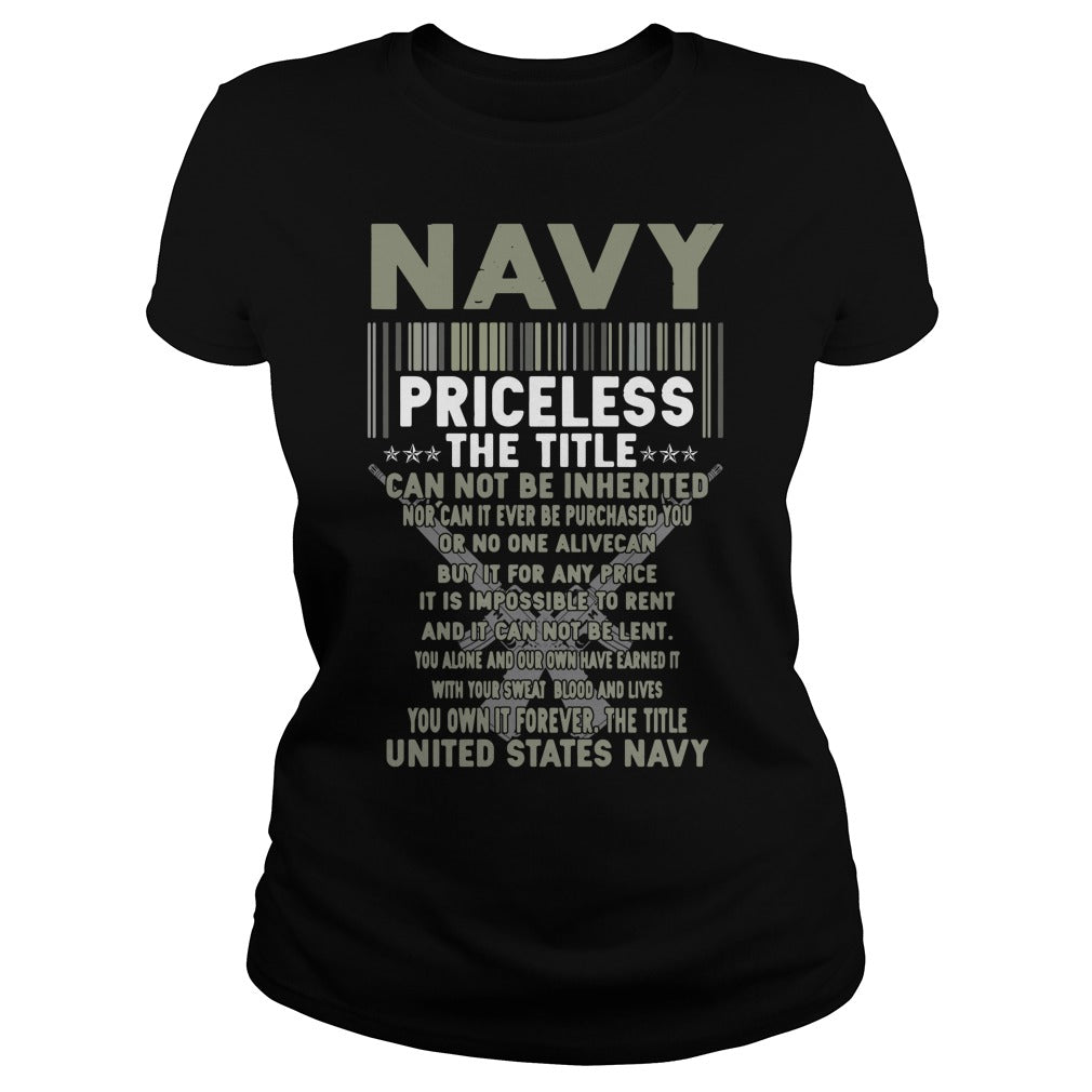 Navy Priceless The Title Cannot Be Inherited - Adult & Kids T-Shirts, Sweatshirts & Hoodies apparel design preview 2