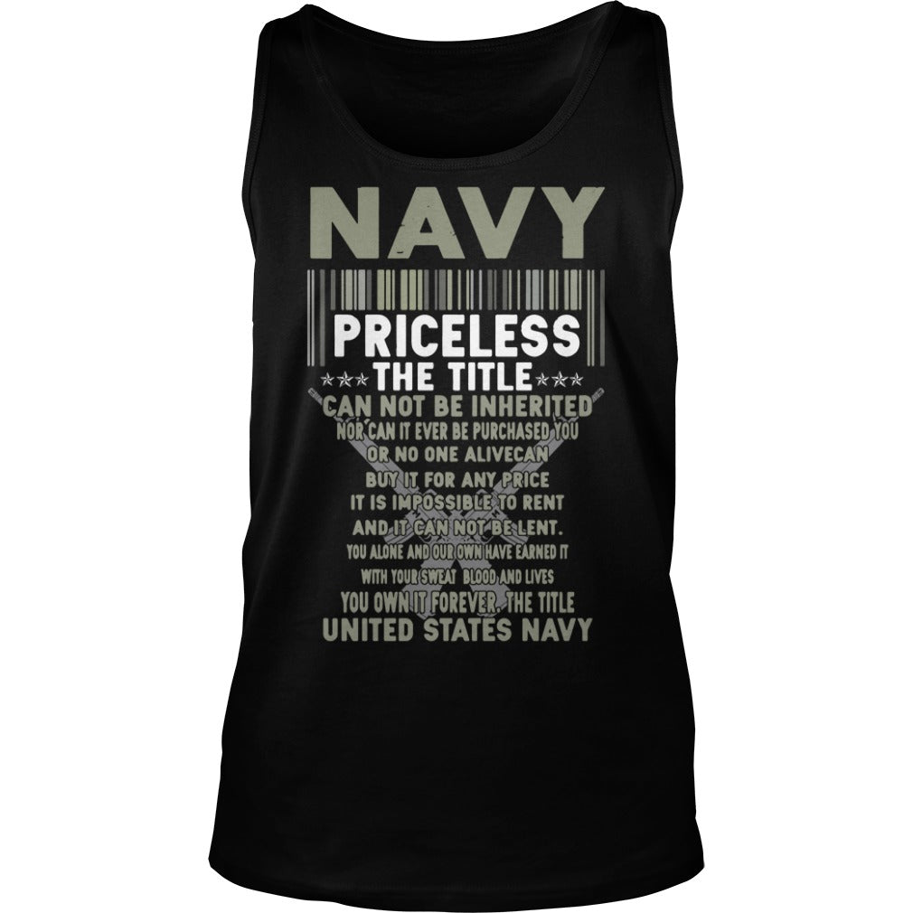 Navy Priceless The Title Cannot Be Inherited - Adult & Kids T-Shirts, Sweatshirts & Hoodies apparel design preview 3