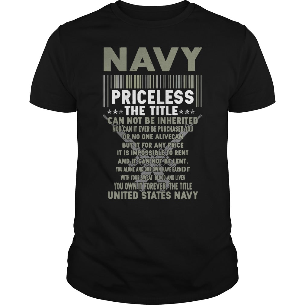 Navy Priceless The Title Cannot Be Inherited - Adult & Kids T-Shirts, Sweatshirts & Hoodies apparel design preview 1