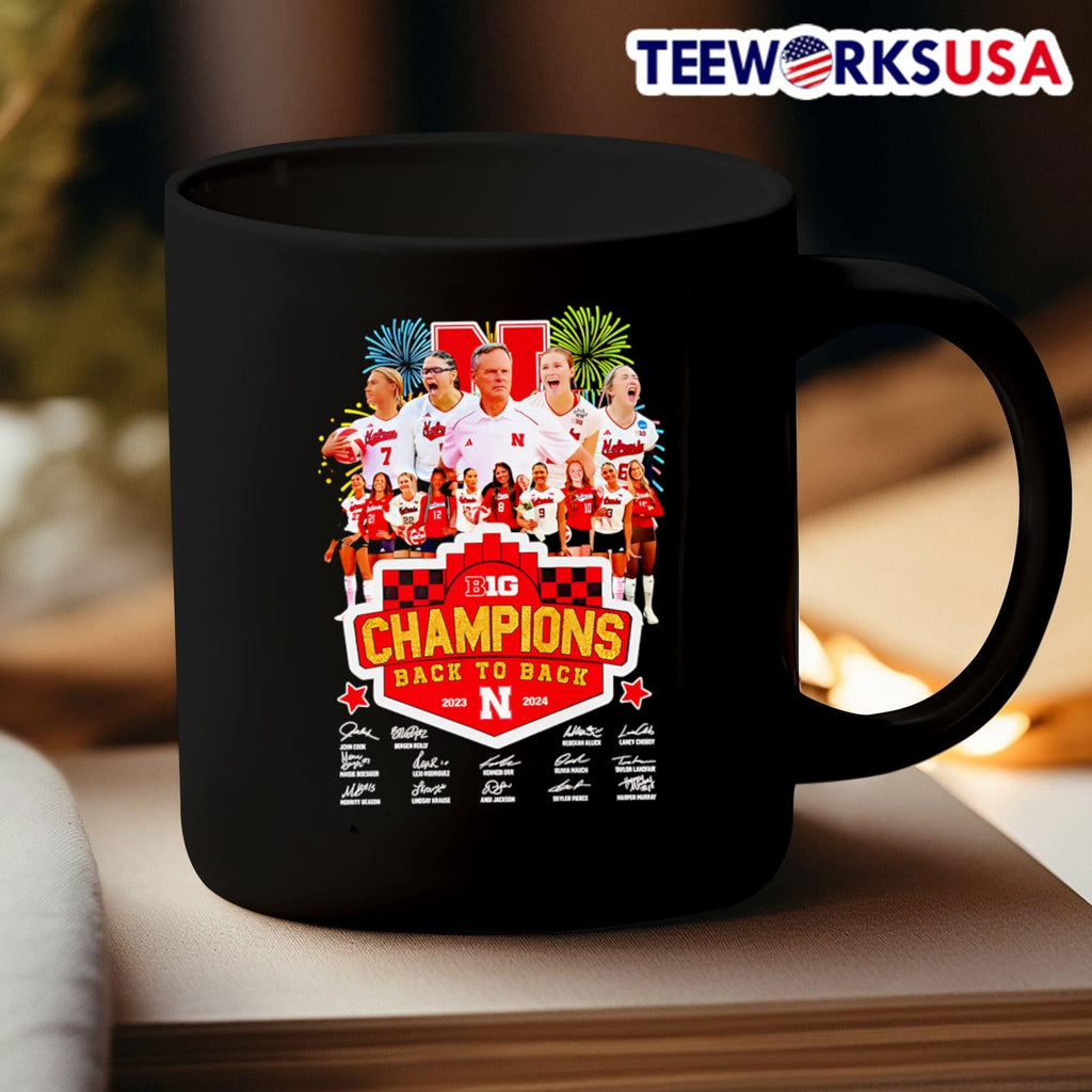 Nebraska Huskers volleyball Big 10 Champions back to - Adult & Kids T-Shirts, Sweatshirts & Hoodies apparel design preview 3