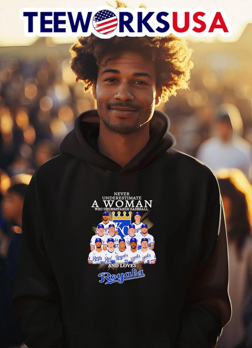 Never underestimate a woman who understands baseball - Adult & Kids T-Shirts, Sweatshirts & Hoodies apparel design preview 2