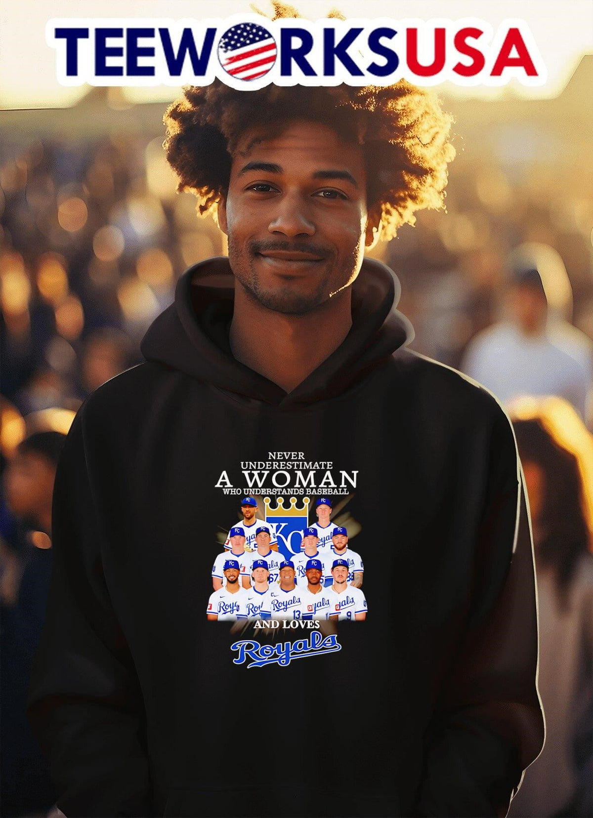 Never underestimate a woman who understands baseball - Adult & Kids T-Shirts, Sweatshirts & Hoodies apparel design preview 2