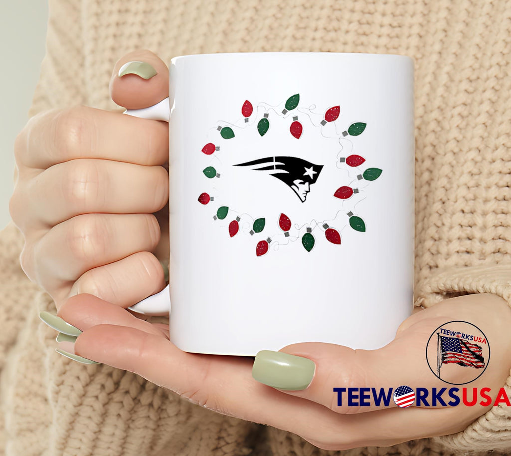 New England Patriots Christmas light logo - Adult & Kids T-Shirts, Sweatshirts & Hoodies apparel design preview 6