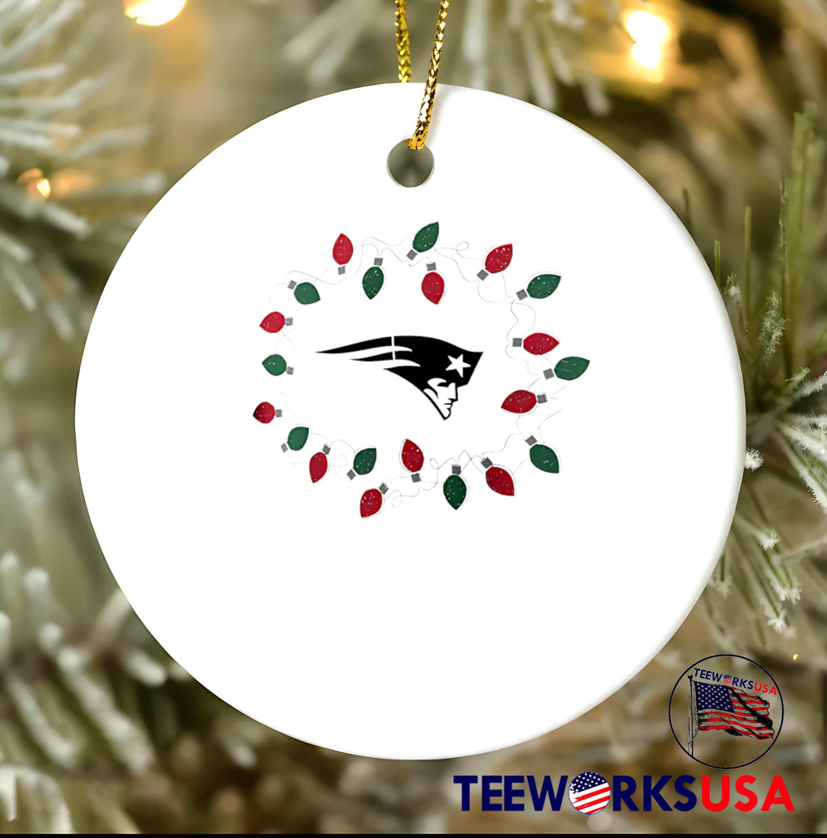 New England Patriots Christmas light logo - Adult & Kids T-Shirts, Sweatshirts & Hoodies apparel design preview 3