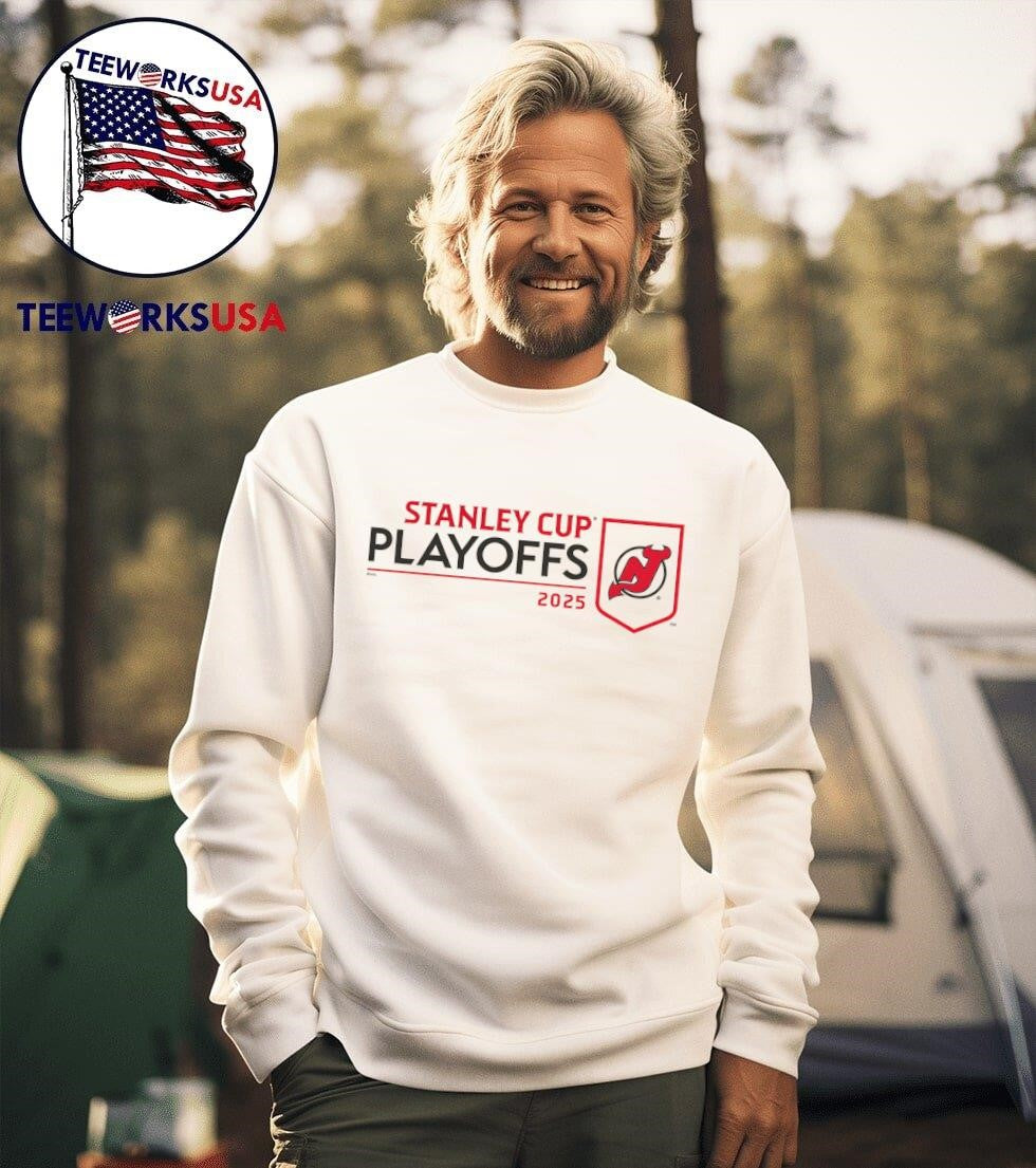 New Jersey Devils 2025 Stanley Cup Playoffs logo - Adult & Kids T-Shirts, Sweatshirts & Hoodies apparel design preview 3