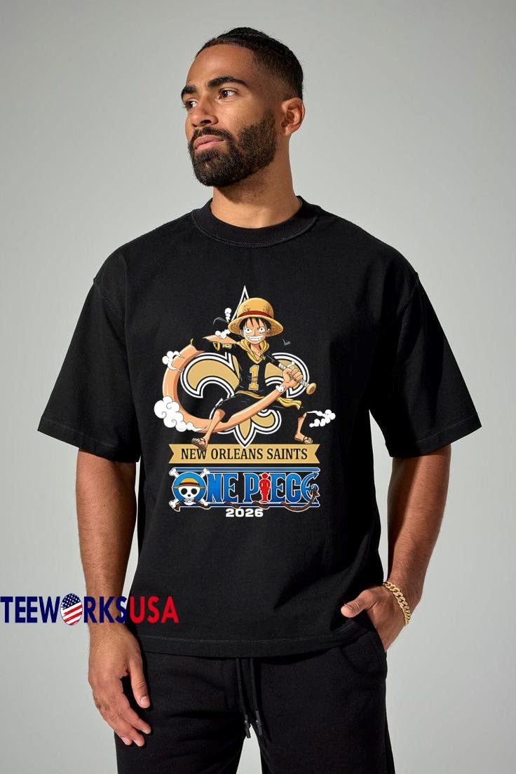 New Orleans Saints One Piece 2026 Luffy - Adult & Kids T-Shirts, Sweatshirts & Hoodies apparel design preview 1