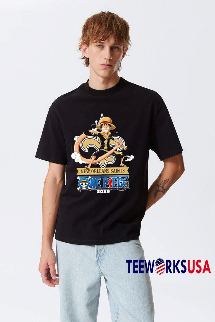 New Orleans Saints One Piece 2026 Luffy - Adult & Kids T-Shirts, Sweatshirts & Hoodies apparel design preview 3