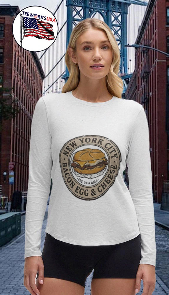 New York City Bacon Egg And Cheese Est On A Roll - Adult & Kids T-Shirts, Sweatshirts & Hoodies apparel design preview 4