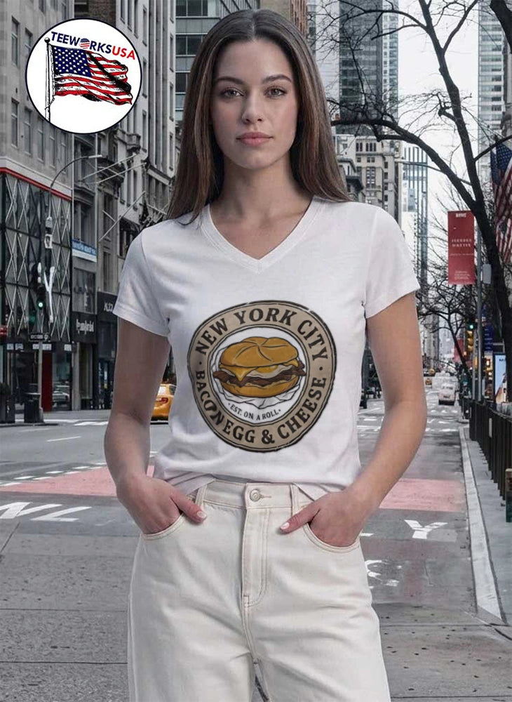 New York City Bacon Egg And Cheese Est On A Roll - Adult & Kids T-Shirts, Sweatshirts & Hoodies apparel design preview 7