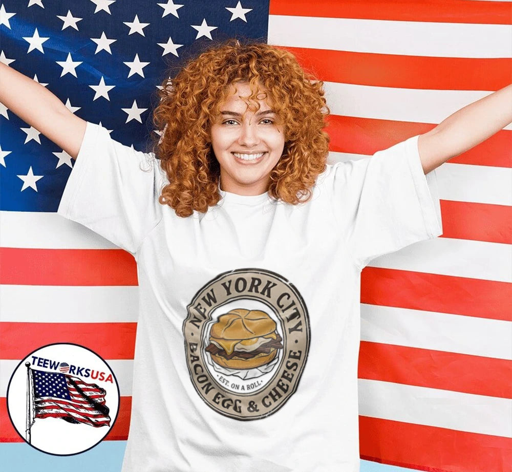 New York City Bacon Egg And Cheese Est On A Roll - Adult & Kids T-Shirts, Sweatshirts & Hoodies apparel design preview 2