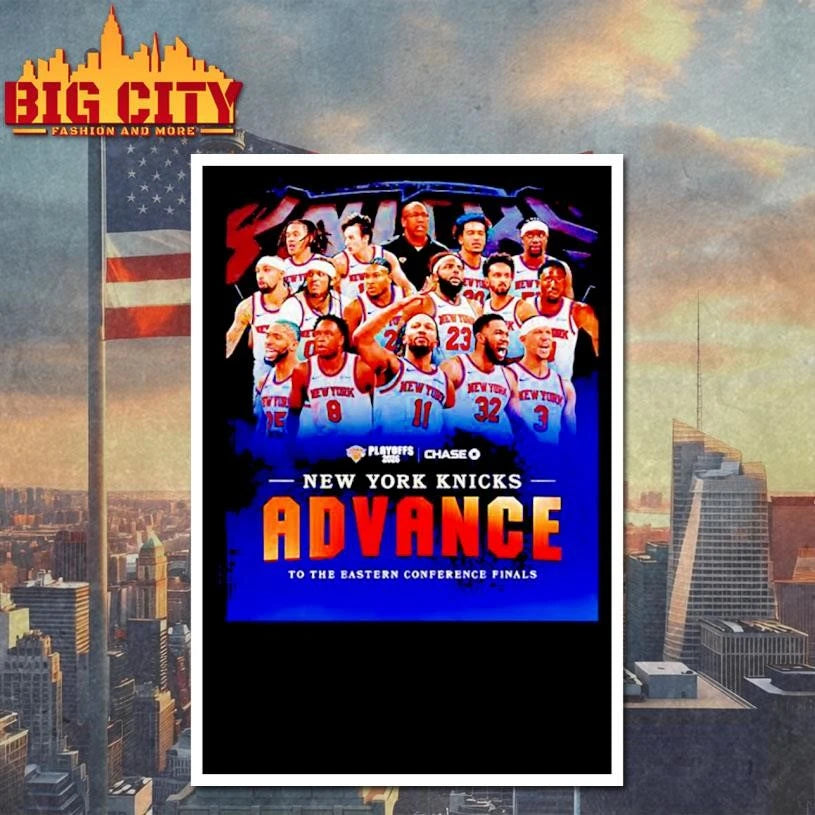 New York Knicks advance to the Eastern Conference - Adult & Kids T-Shirts, Sweatshirts & Hoodies apparel design preview 4
