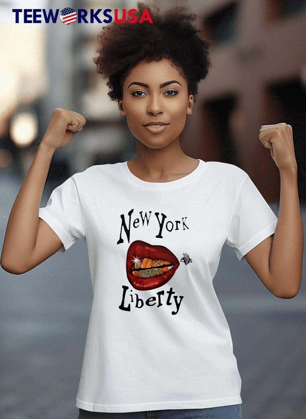 New York Liberty red lips - Adult & Kids T-Shirts, Sweatshirts & Hoodies apparel design preview 8