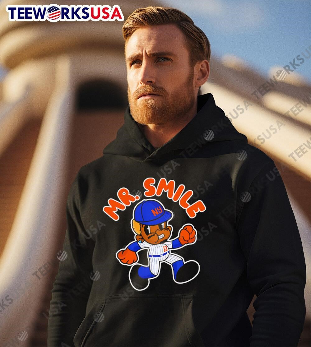New York Mets Mr Smile 12 - Adult & Kids T-Shirts, Sweatshirts & Hoodies apparel design preview 2