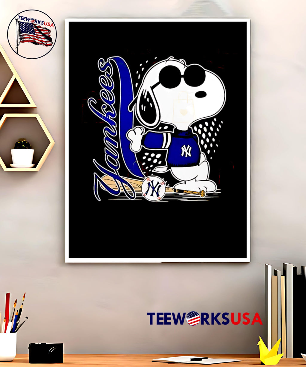 New York Yankees Snoopy pose - Adult & Kids T-Shirts, Sweatshirts & Hoodies apparel design preview 5