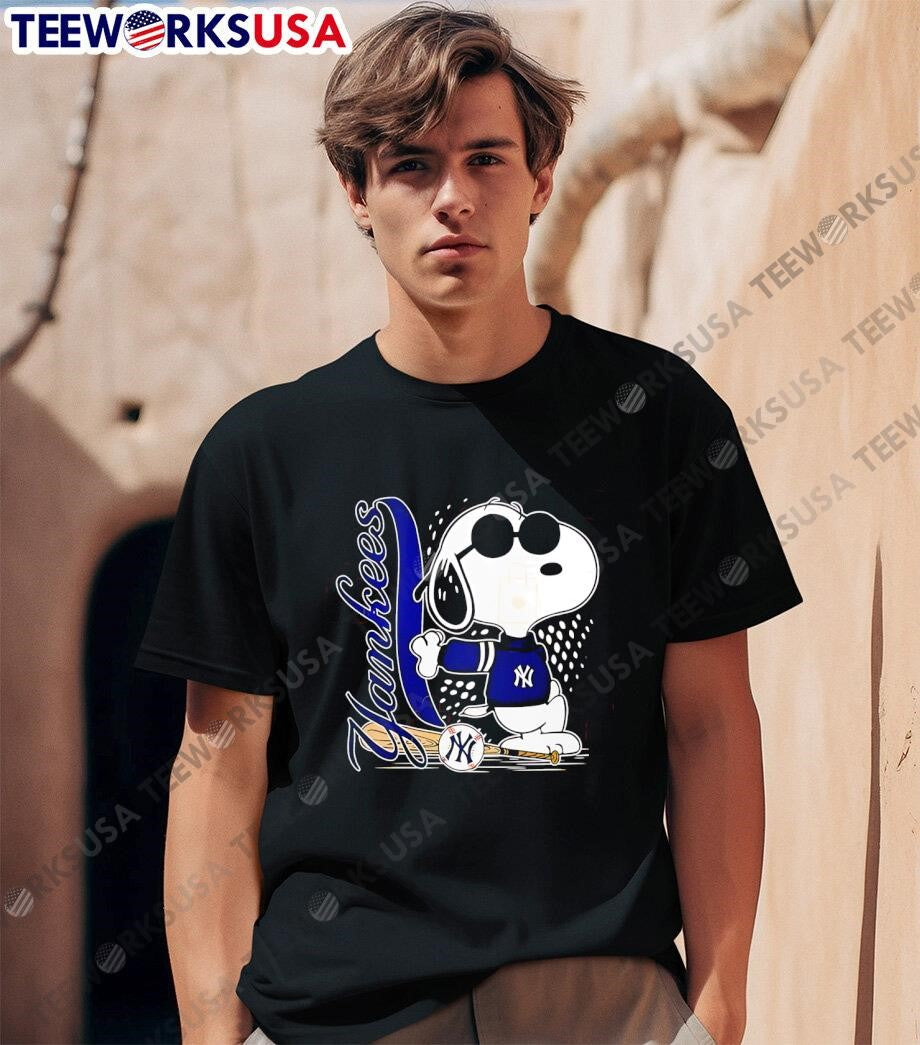 New York Yankees Snoopy pose - Adult & Kids T-Shirts, Sweatshirts & Hoodies apparel design preview 1