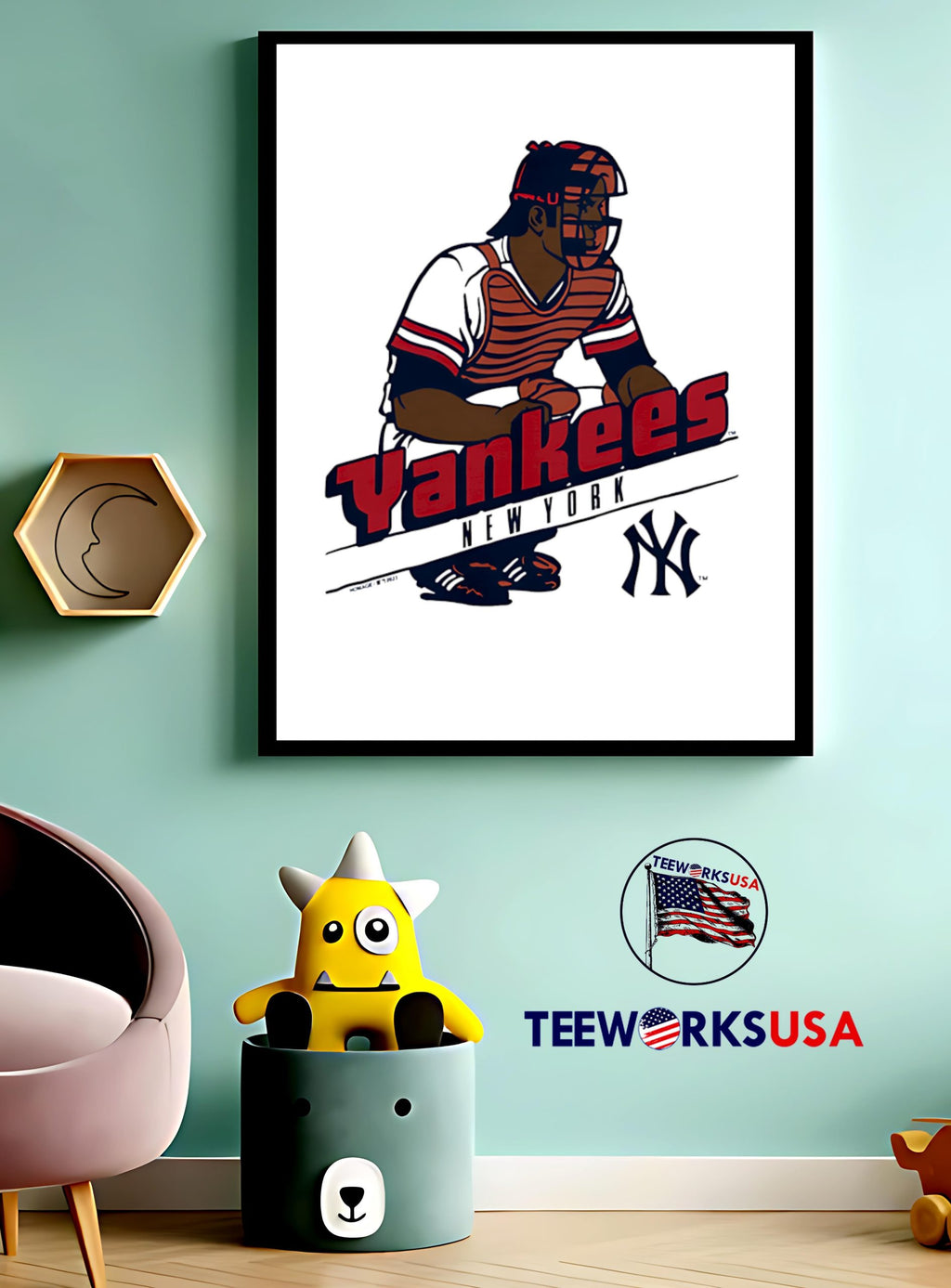 New York Yankees ball catcher - Adult & Kids T-Shirts, Sweatshirts & Hoodies apparel design preview 3