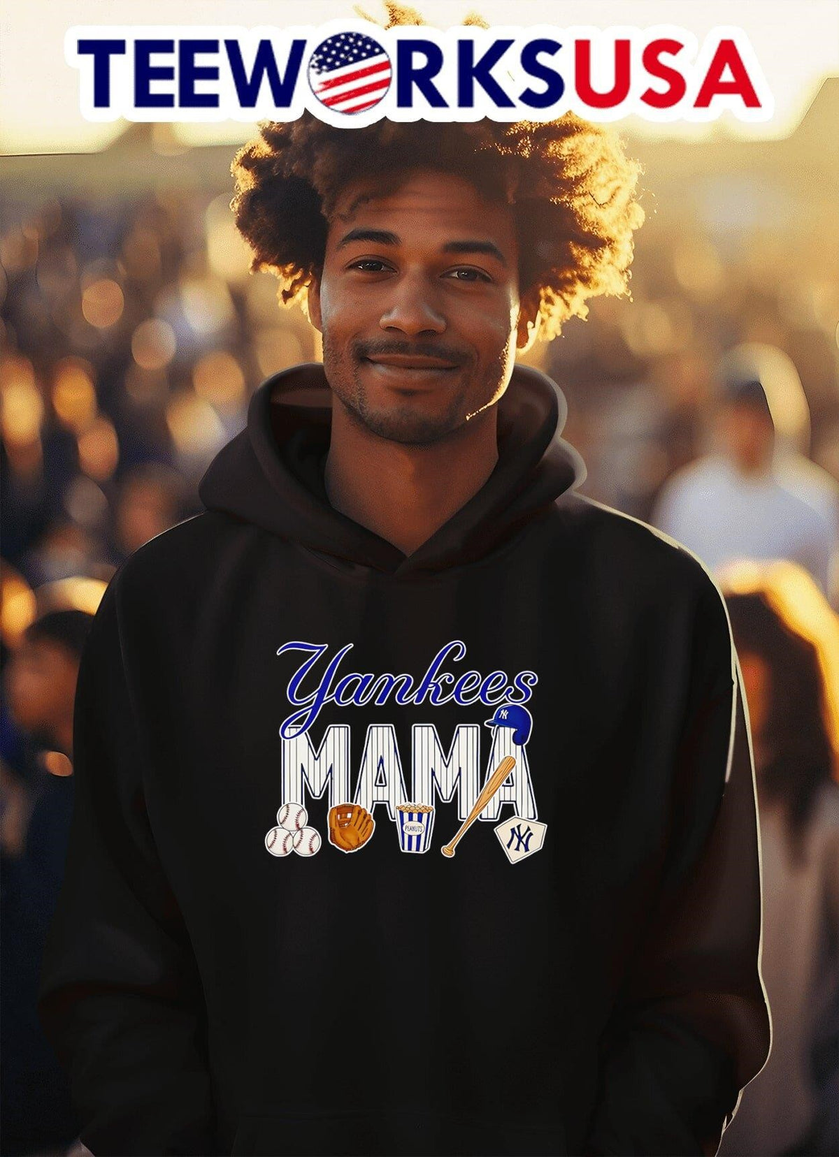 New York Yankees mama baseball - Adult & Kids T-Shirts, Sweatshirts & Hoodies apparel design preview 2