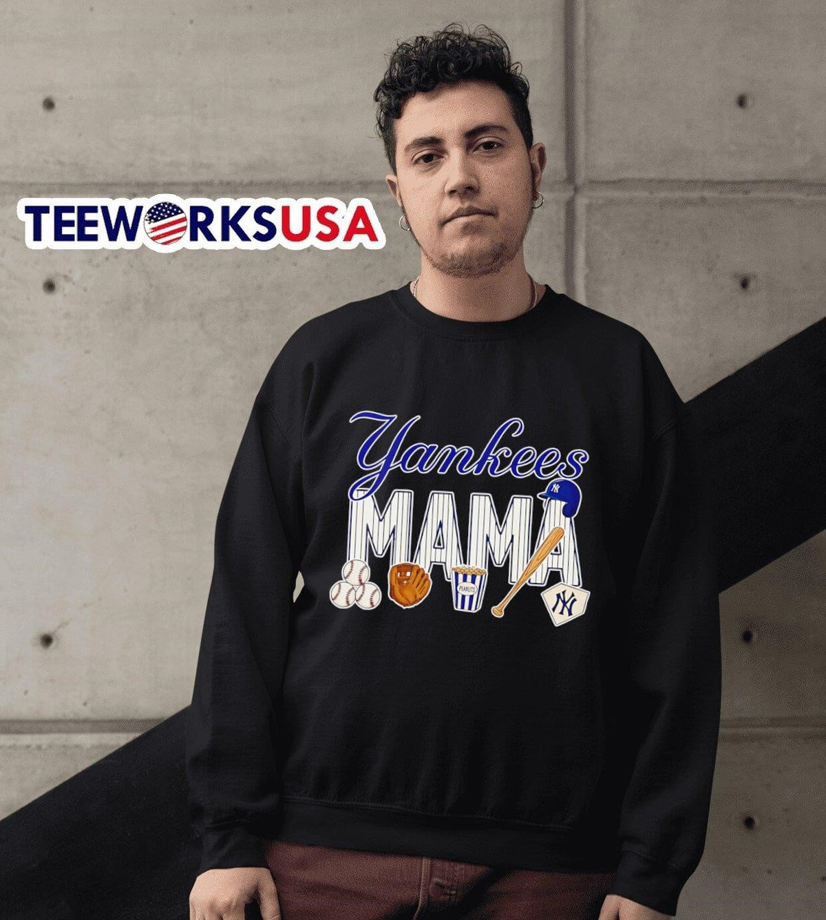 New York Yankees mama baseball - Adult & Kids T-Shirts, Sweatshirts & Hoodies apparel design preview 6
