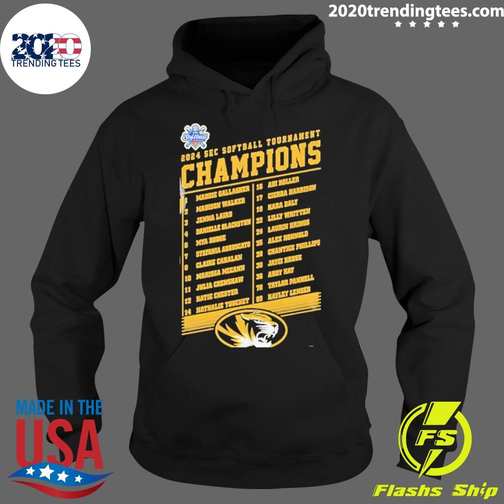 Nice 2024 Sec Softball Tournament Missouri Tigers Go - Adult & Kids T-Shirts, Sweatshirts & Hoodies apparel design preview 2