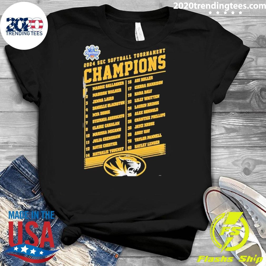 Nice 2024 Sec Softball Tournament Missouri Tigers Go - Adult & Kids T-Shirts, Sweatshirts & Hoodies apparel design preview 3