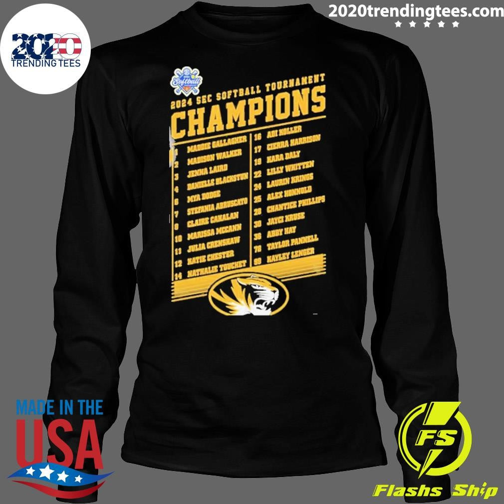 Nice 2024 Sec Softball Tournament Missouri Tigers Go - Adult & Kids T-Shirts, Sweatshirts & Hoodies apparel design preview 4
