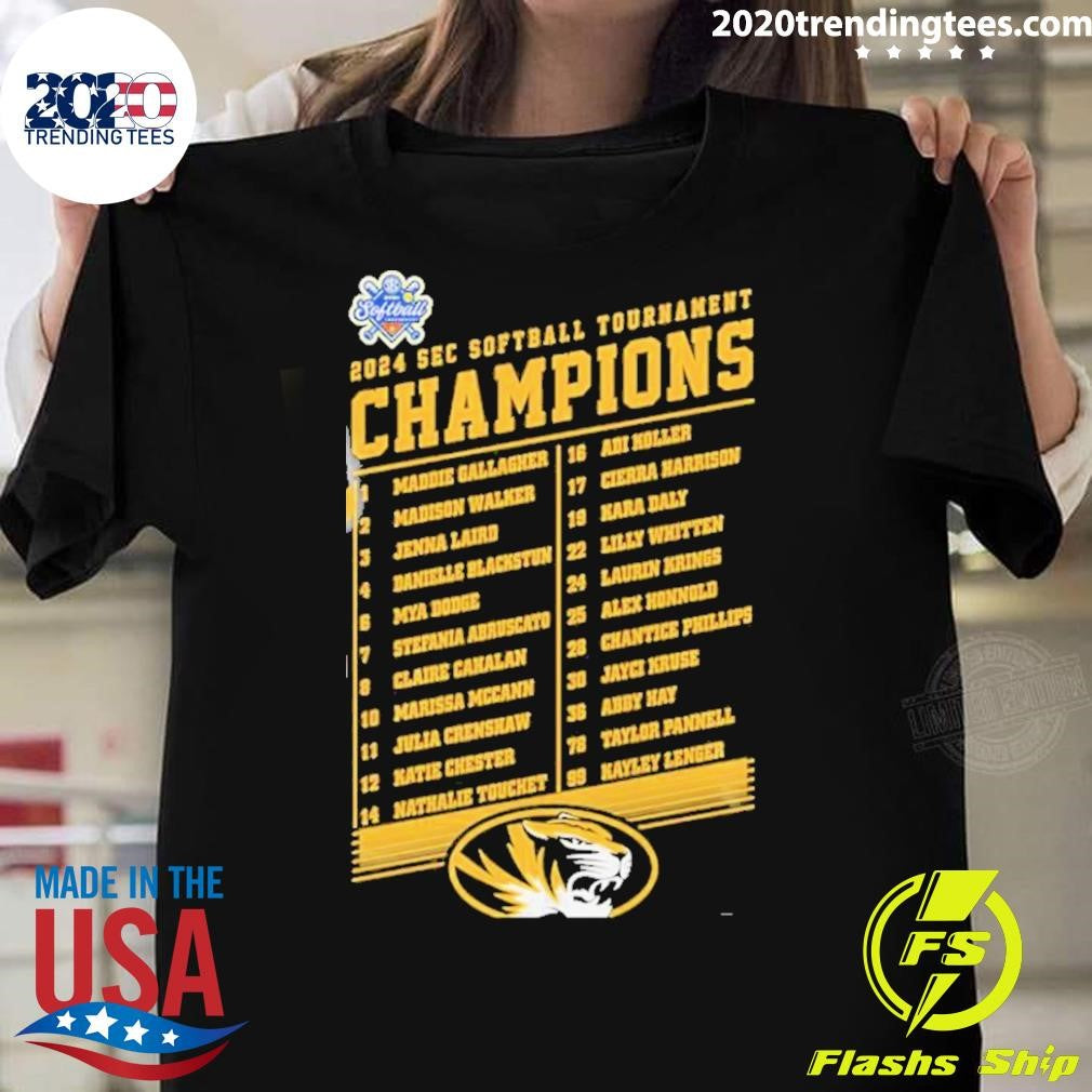 Nice 2024 Sec Softball Tournament Missouri Tigers Go - Adult & Kids T-Shirts, Sweatshirts & Hoodies apparel design preview 1