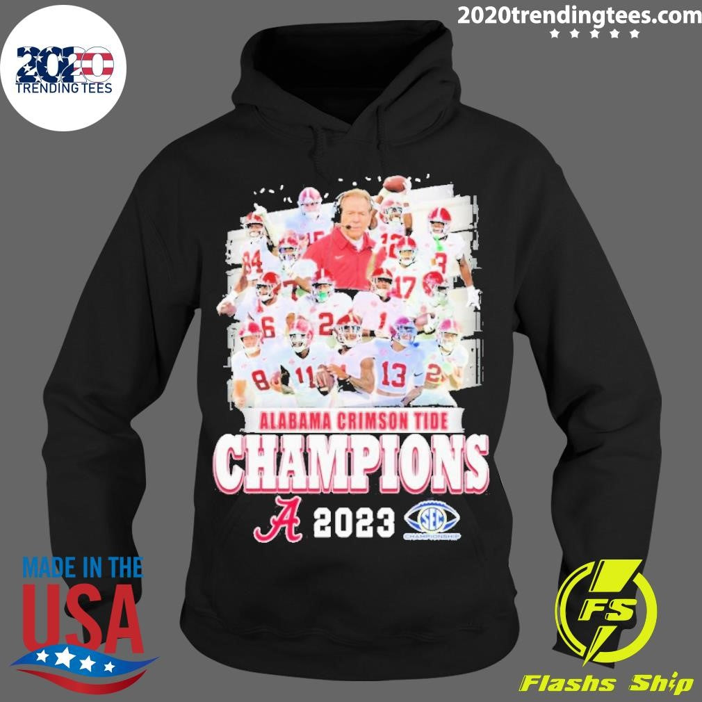 Nice Alabama Crimson Tide Champions 2023 Sec - Adult & Kids T-Shirts, Sweatshirts & Hoodies apparel design preview 2