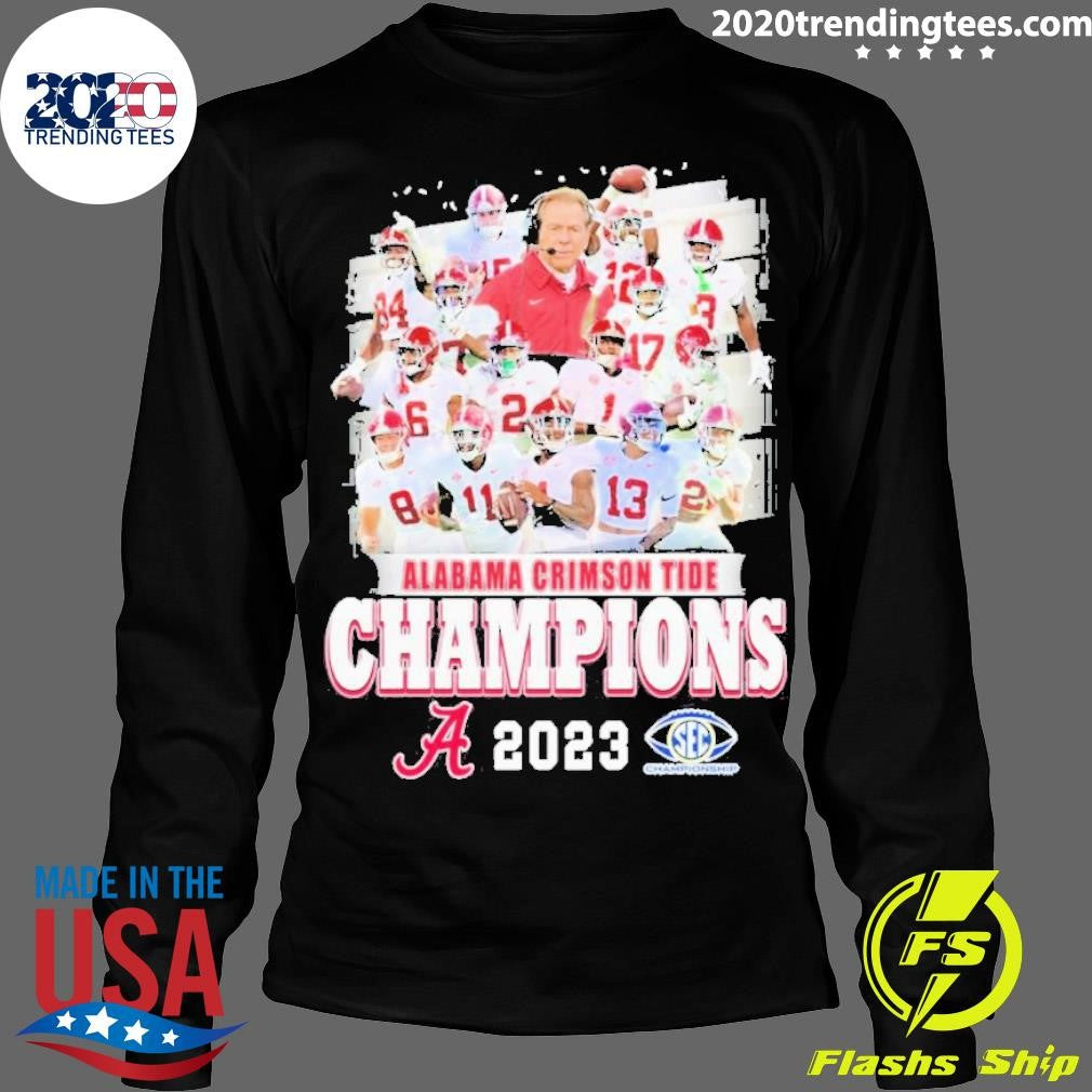 Nice Alabama Crimson Tide Champions 2023 Sec - Adult & Kids T-Shirts, Sweatshirts & Hoodies apparel design preview 4