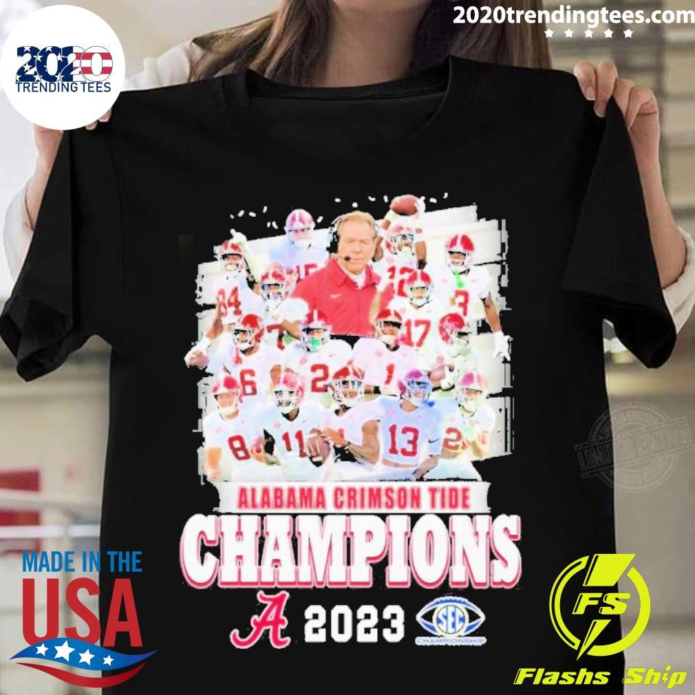Nice Alabama Crimson Tide Champions 2023 Sec - Adult & Kids T-Shirts, Sweatshirts & Hoodies apparel design preview 1