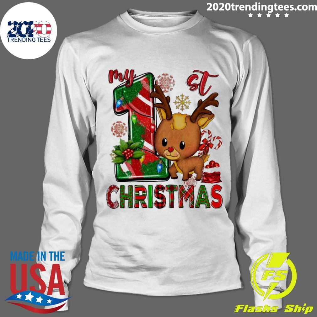 Nice Baby Reindeer My First Christmas - Adult & Kids T-Shirts, Sweatshirts & Hoodies apparel design preview 4