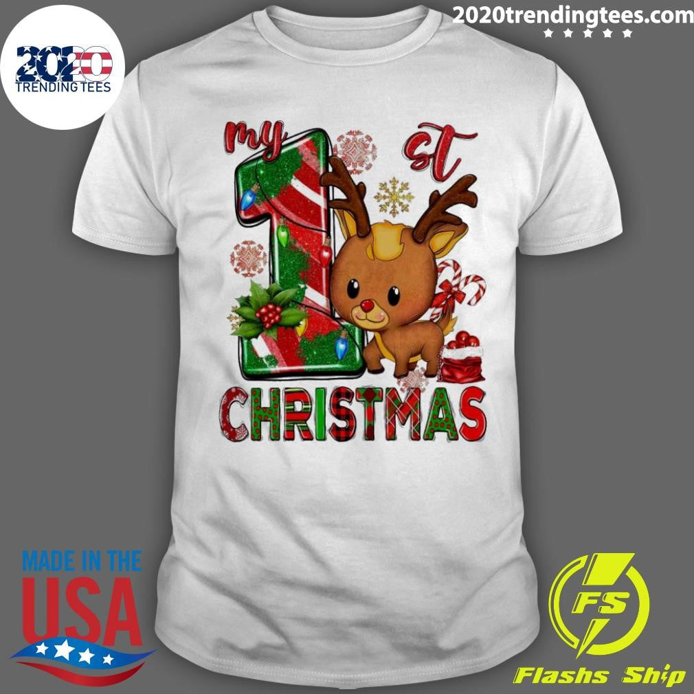 Nice Baby Reindeer My First Christmas - Adult & Kids T-Shirts, Sweatshirts & Hoodies apparel design preview 1