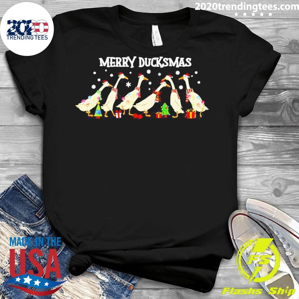 Nice Ducks Merry Ducksmas Christmas - Adult & Kids T-Shirts, Sweatshirts & Hoodies apparel design preview 3