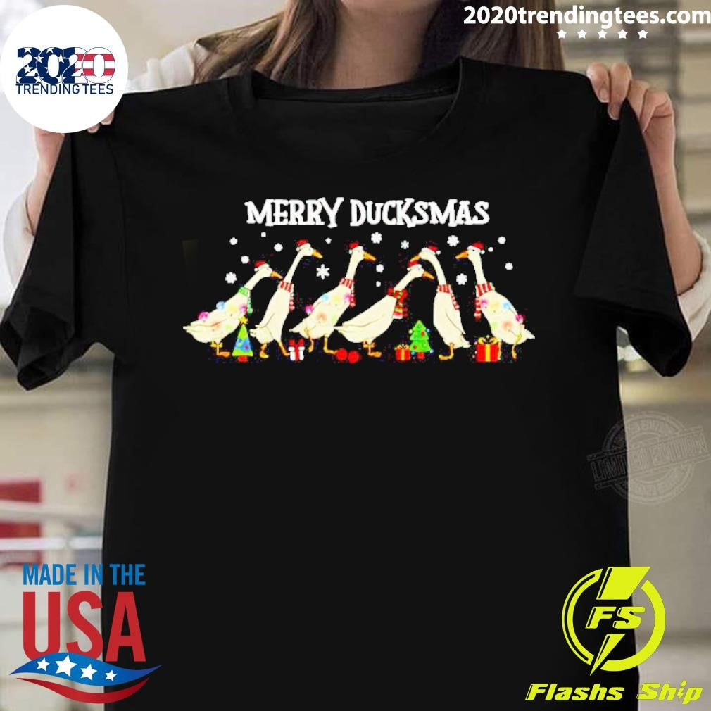 Nice Ducks Merry Ducksmas Christmas - Adult & Kids T-Shirts, Sweatshirts & Hoodies apparel design preview 1