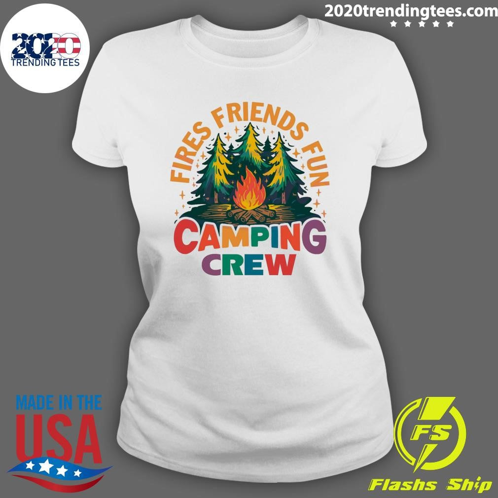 Nice Fires Friends Fun Camping Crew Retro - Adult & Kids T-Shirts, Sweatshirts & Hoodies apparel design preview 3