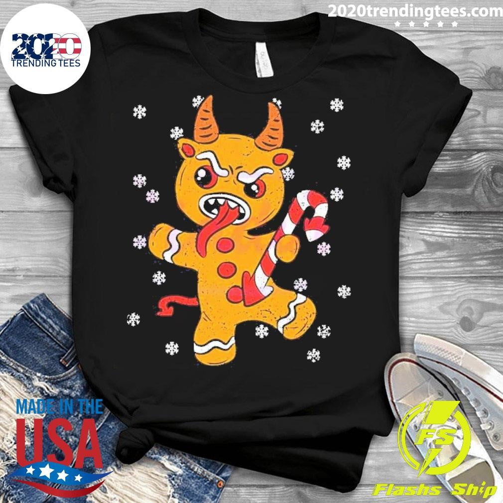 Nice Gingerbread Man Krampus Christmas - Adult & Kids T-Shirts, Sweatshirts & Hoodies apparel design preview 3