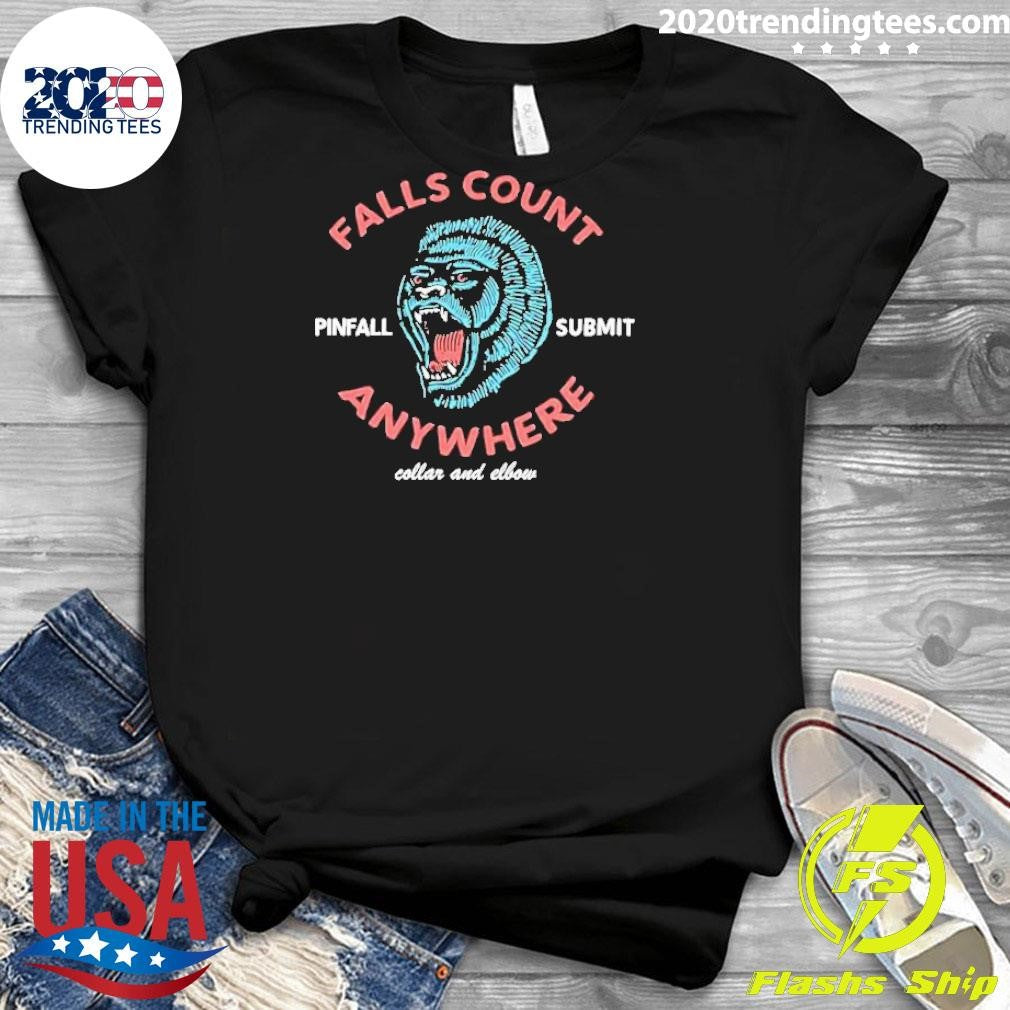 Nice Gorilla Falls Count Anywhere Pinfall Submit - Adult & Kids T-Shirts, Sweatshirts & Hoodies apparel design preview 3