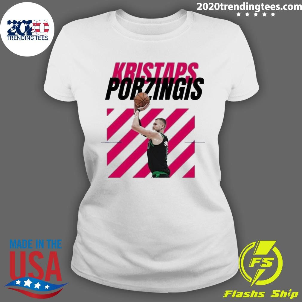 Nice Kristaps Porzingis For 3 Point - Adult & Kids T-Shirts, Sweatshirts & Hoodies apparel design preview 3