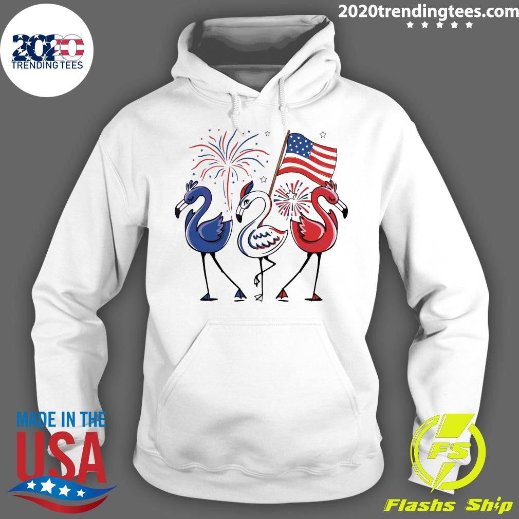 Nice Patriotic Flamingo American Flag 4th Of July - Adult & Kids T-Shirts, Sweatshirts & Hoodies apparel design preview 2