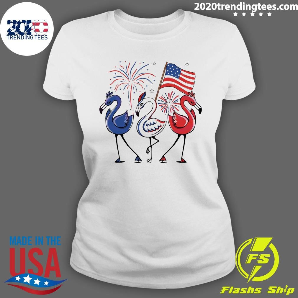 Nice Patriotic Flamingo American Flag 4th Of July - Adult & Kids T-Shirts, Sweatshirts & Hoodies apparel design preview 3