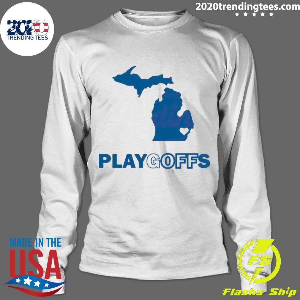 Nice PlayGoffs Detroit Lions Playoffs Jared Goff - Adult & Kids T-Shirts, Sweatshirts & Hoodies apparel design preview 4