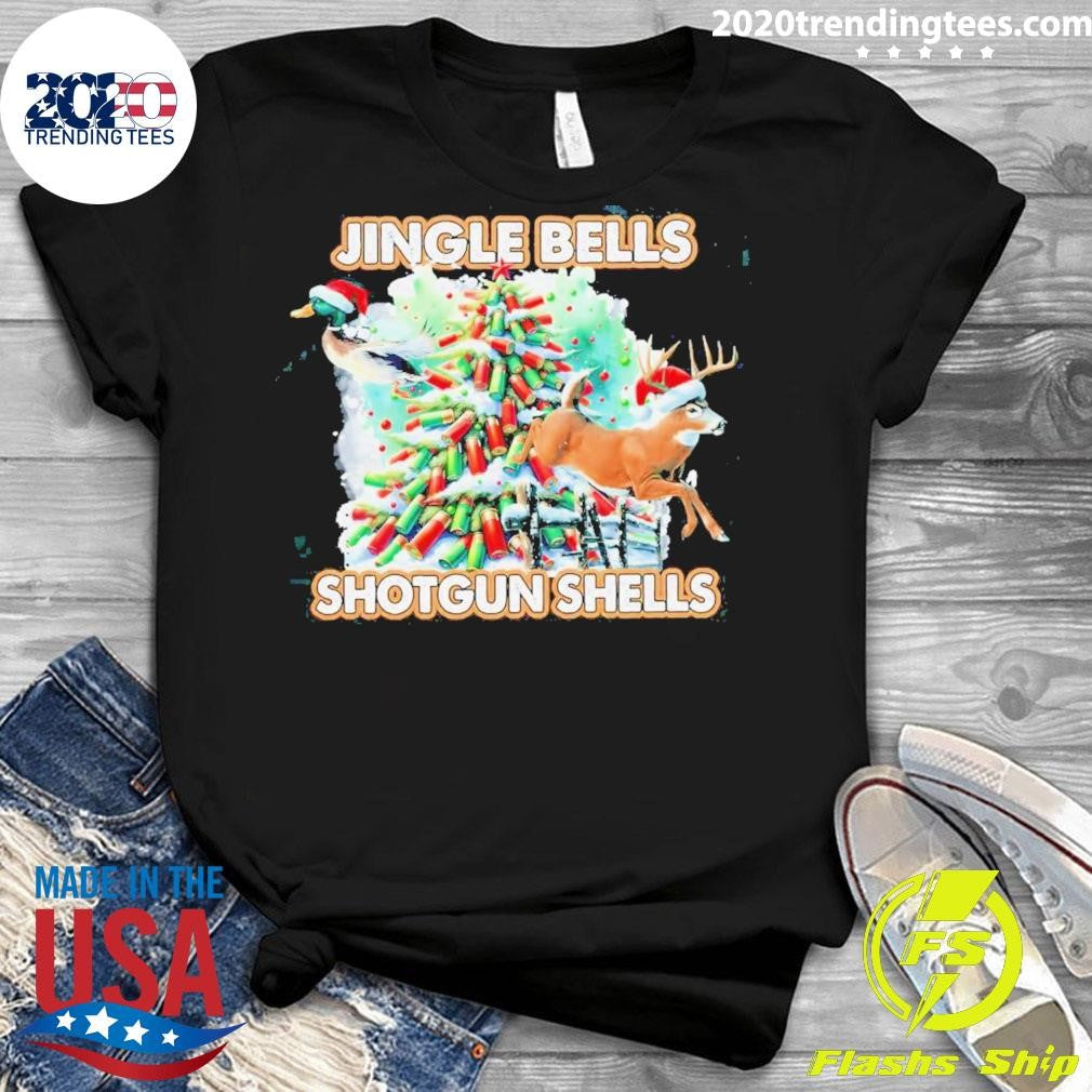Nice Reindeer Jingle Bells Shotgun Shells Christmas - Adult & Kids T-Shirts, Sweatshirts & Hoodies apparel design preview 3