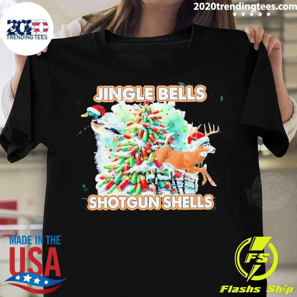 Nice Reindeer Jingle Bells Shotgun Shells Christmas - Adult & Kids T-Shirts, Sweatshirts & Hoodies apparel design preview 1