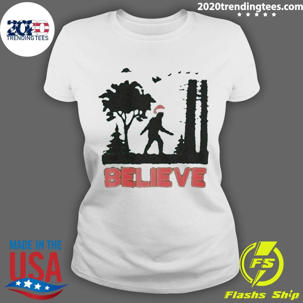 Nice Santasquatch Believe - Adult & Kids T-Shirts, Sweatshirts & Hoodies apparel design preview 3