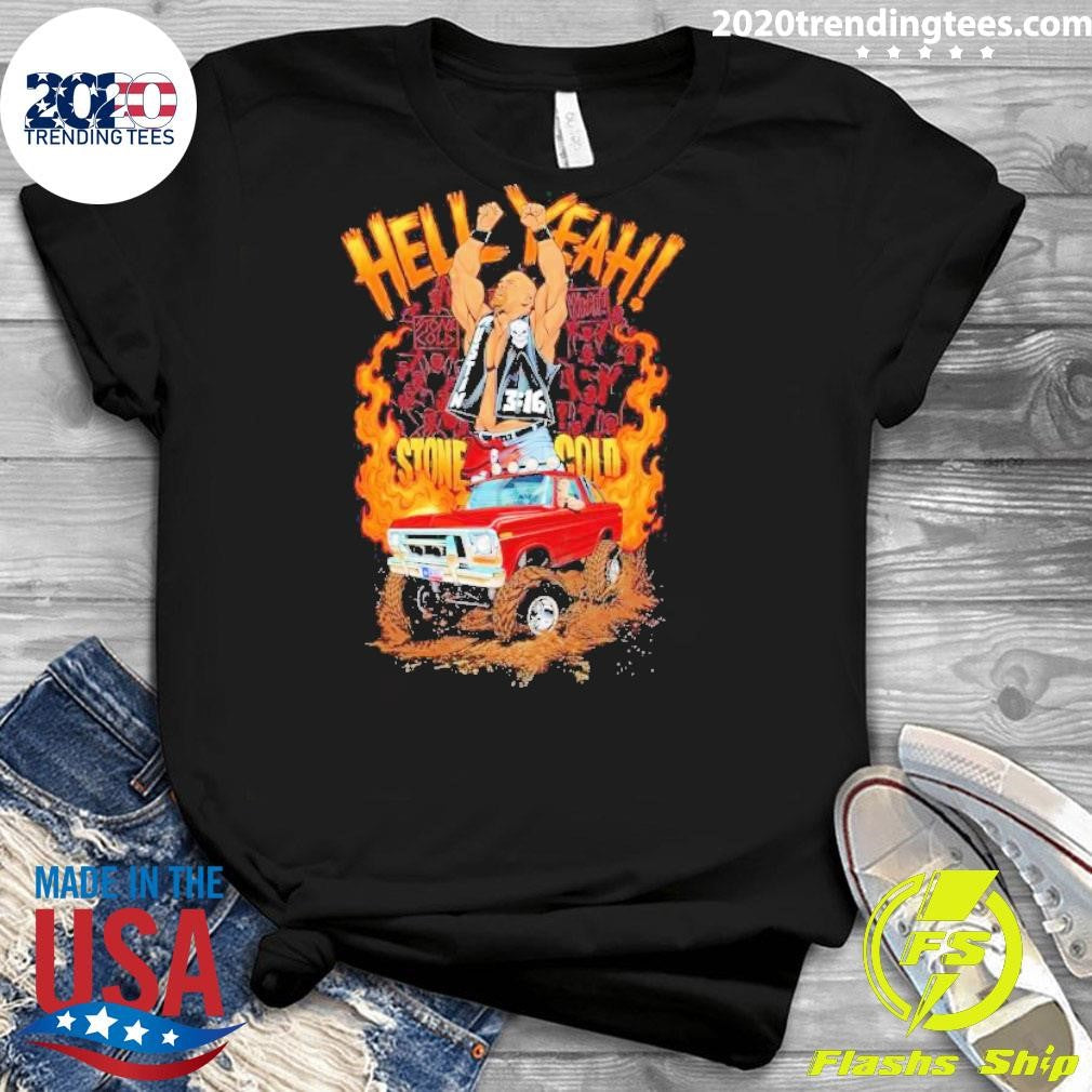 Nice Sp X Wwe Steve Austin Hell Yeah - Adult & Kids T-Shirts, Sweatshirts & Hoodies apparel design preview 3